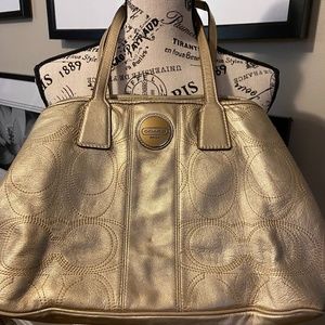 Pre-Loved Gold Metallic COACH Satchel (2/$30 Item)